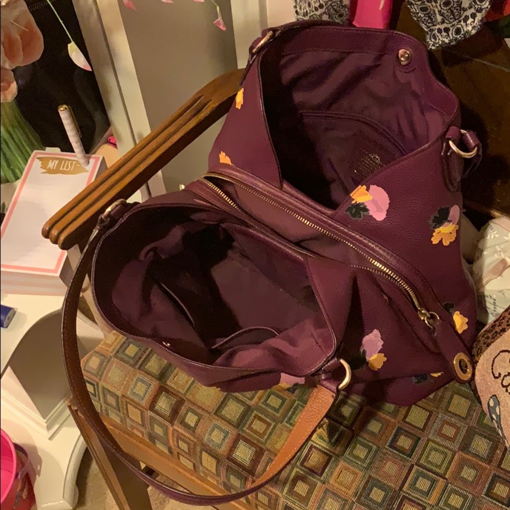 Coach purple leather purse